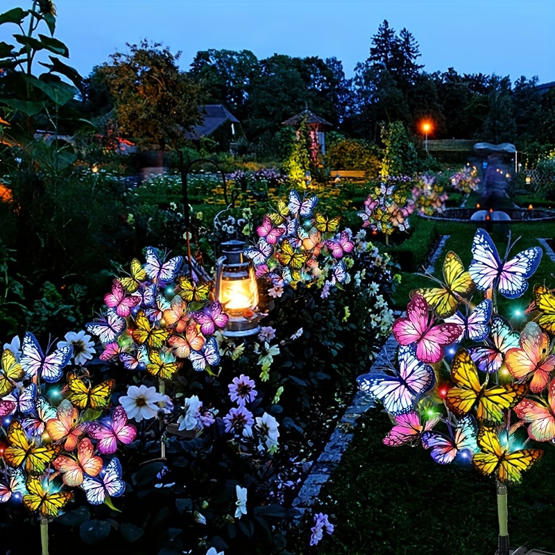 Outdoor Lighting Construction - Solar-LED-Schmetterlings-Gartenleuchten, wasserdicht, bunt, für den Außenbereich,