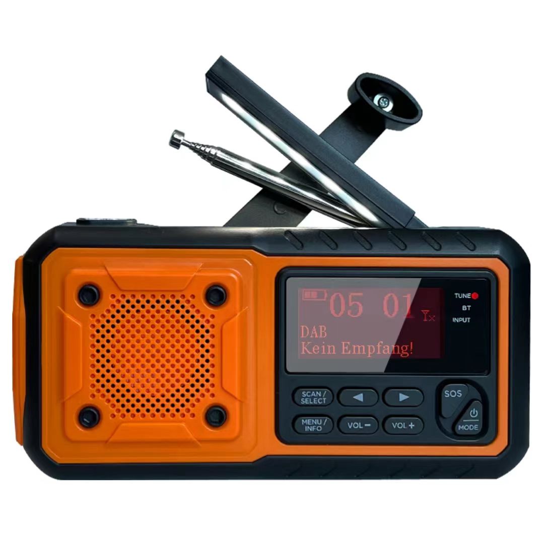 Outdoor Lighting Unit - SY-376 Solar- und Handkurbelbetriebener DAB-Radiolautsprecher, Langstrecken-Scheinwerfer