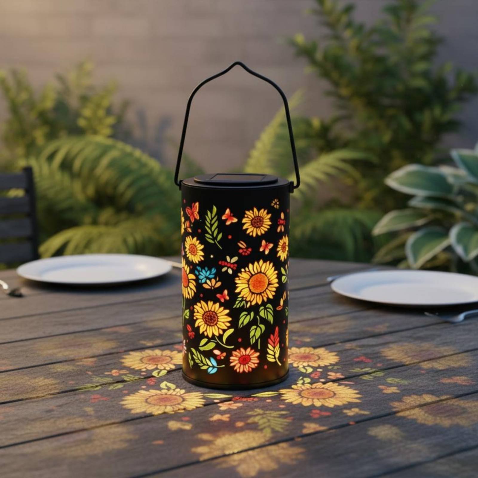 Solar Lantern Hanging - Bunte Sonnenblumen-Solarlaterne Umweltfreundliche Solar-Hängelaterne Außendekoration Wetterbeständig