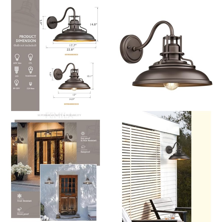 Wall Lighting Outdoor - Außenleuchte im Scheunenstil, Vintage Bauernhaus-Außenbeleuchtung, Außenwandleuchte