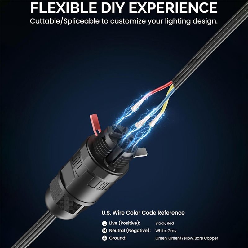 Outdoor Lighting Govee - DT17 Wasserdichter Spleißverbinder Männlicher Ausgang für