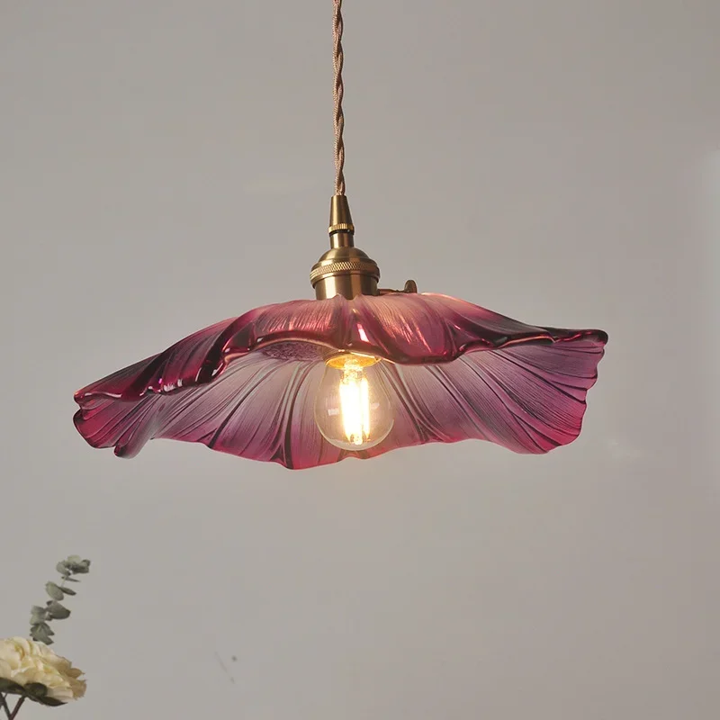 Outdoor Lighting Pendant - Vintage Pendelleuchten Blume Glas Hängelampen Home