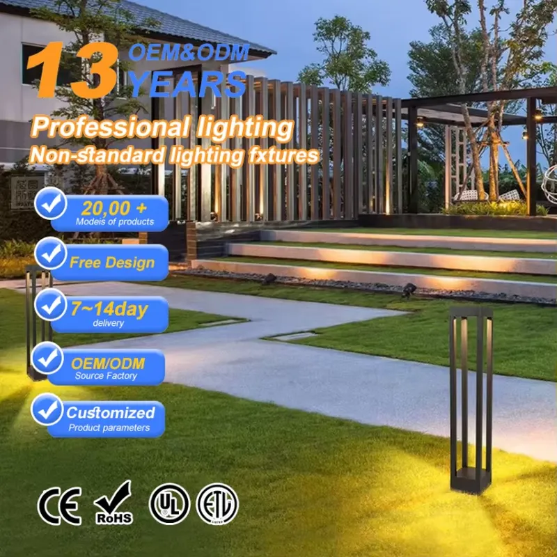 Outdoor Lighting Bollards - COB-Chip LED-Pollerleuchte IP65 Wasserdicht AC-Betrieben Außen-Garten-Landschafts-Rasenlampe