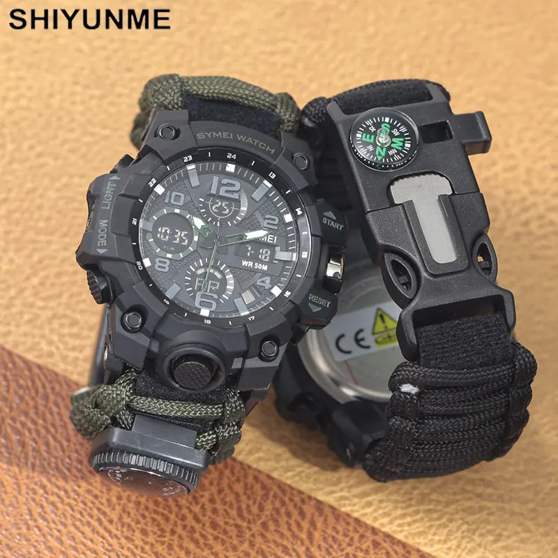 Outdoor Lighting For Steps - SHIYUNME Outdoor Survival Herrenuhr Multifunktionale wasserdichte