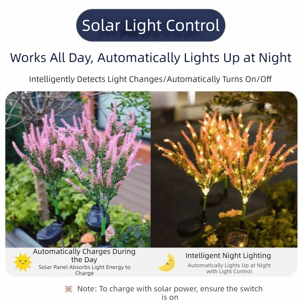 Outdoor Lighting Unit - Lila LED Solar-Lavendellicht in Blumenform, wasserdichtes