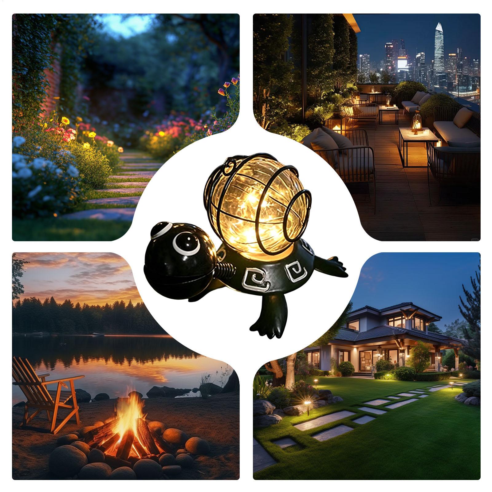 Outdoor Lighting Patio - Schildkröten-Solarleuchten für den Außenbereich, wasserdichte dekorative