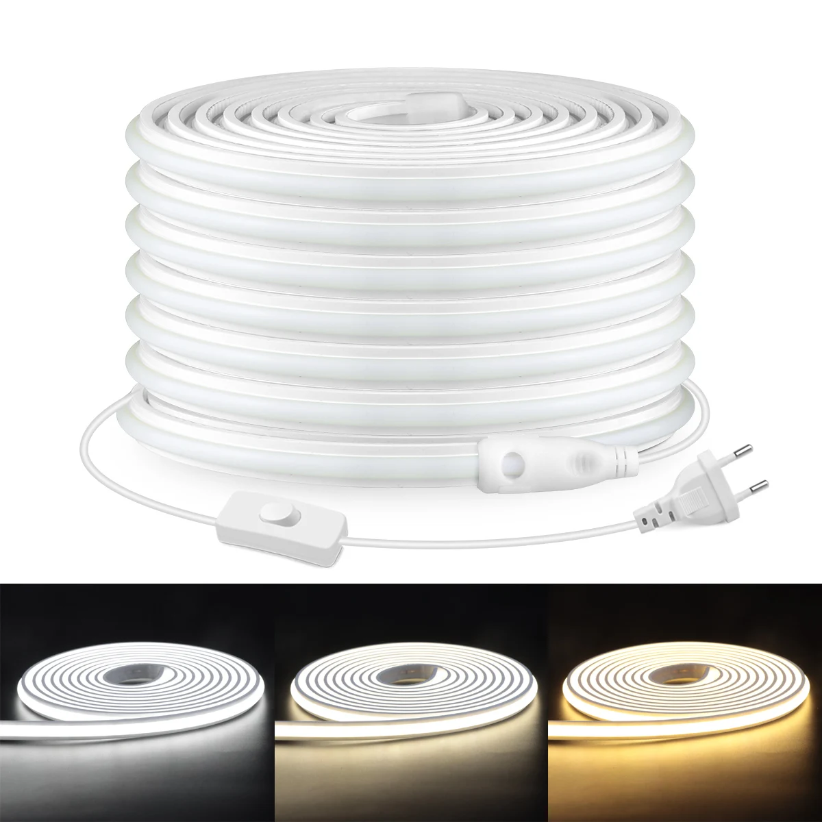 Outdoor Lighting Led Strip - 220 V echtes Silikon-Röhrenlicht, COB-Neon-LED-Band, hitzebeständig,
