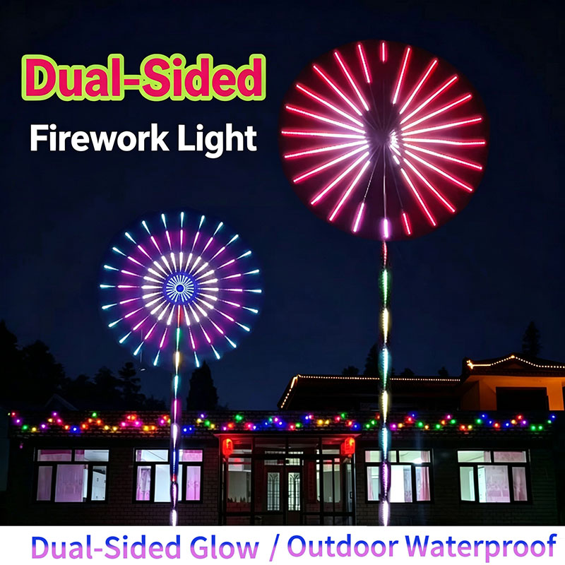 Outdoor Lighting Year Round - 24 Röhren Neujahrs-RGB-Feuerwerksfackeln, Doppellautsprecher, Tonaktiviert, APP-Fernbedienung,