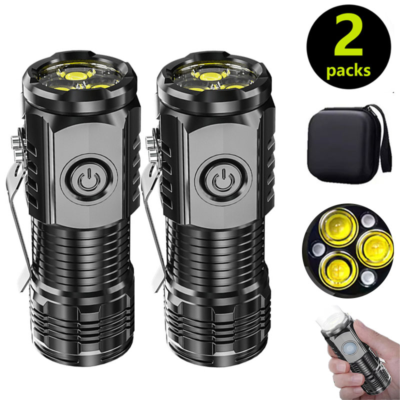 Outdoor Lighting Bollards - Mini-3LED-Taschenlampe mit Stiftclip, Nachtwandern, tragbare Helligkeit,
