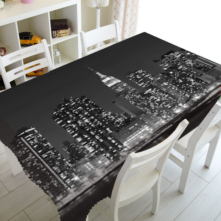 Outdoor Lighting New York - Schwarz-weiße Tischdecke mit Motiv „New York