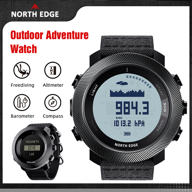 Outdoor Lighting For Steps - NORTH EDGE APACHE-D Herren Freitauch-Digitaluhr Outdoor-Sport