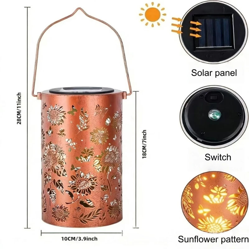 Bunte Sonnenblumen-Kolibri-Sol – Solar Lantern Hanging Bewertung und Preis