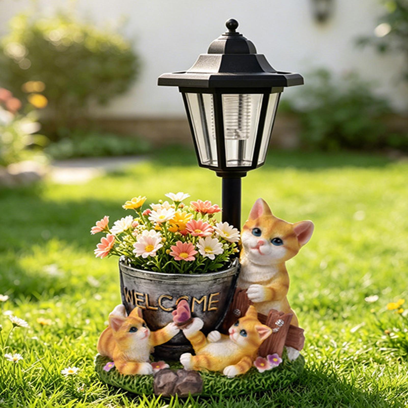 Solar-Gartenfiguren, Katzenfig – Outdoor Lighting Patio Bewertung und Preis