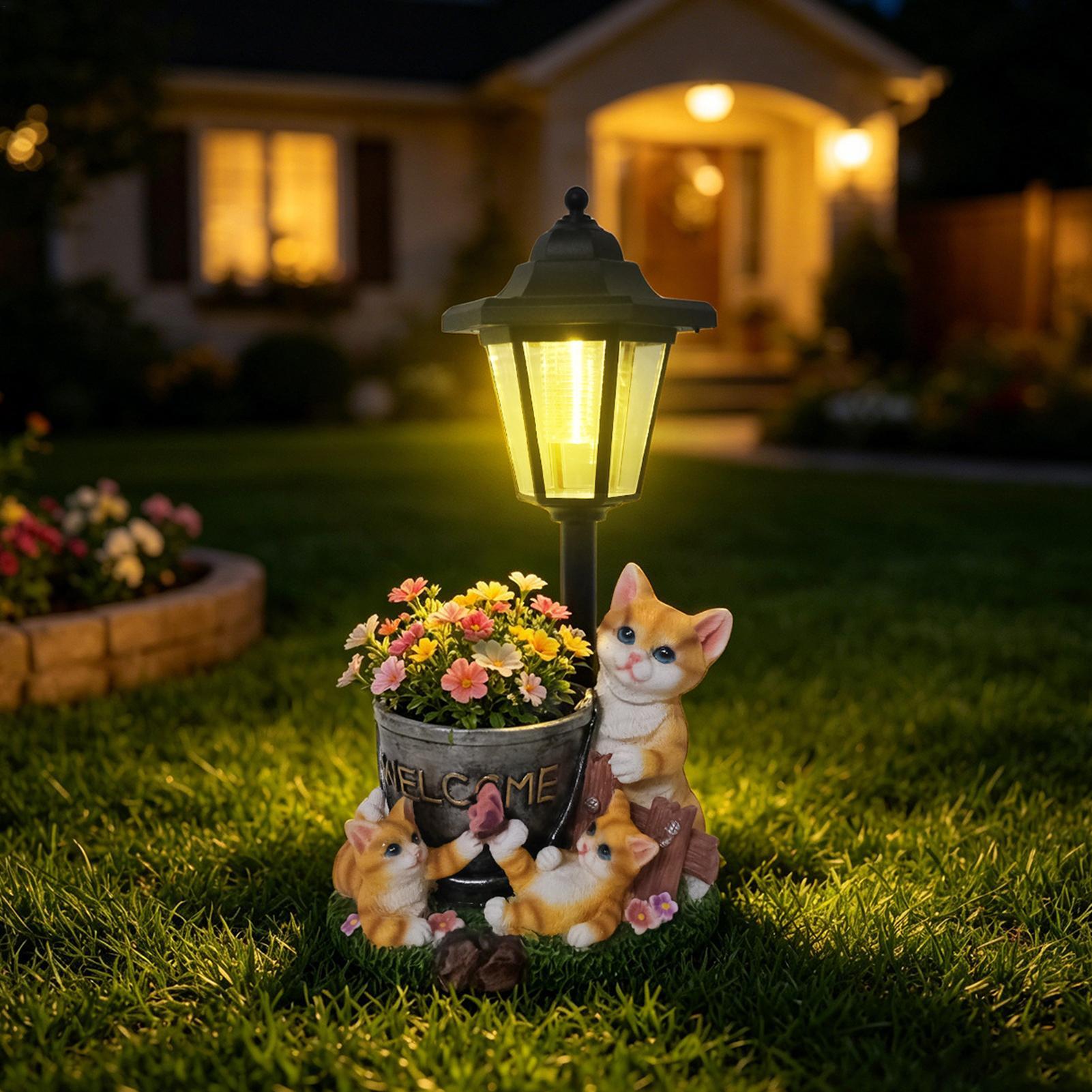 Solar-Gartenfiguren, Katzenfig – Outdoor Lighting Patio Bewertung und Preis