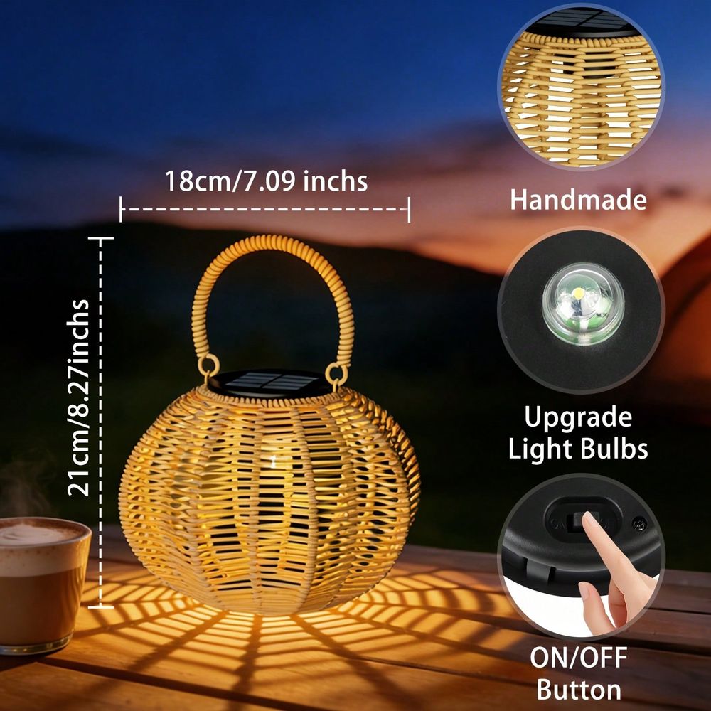 Rattan-Solar-Ambientelampe für – Solar Lantern Hanging Bewertung und Preis