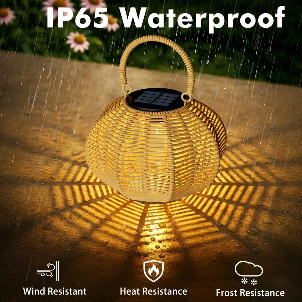 Rattan-Solar-Ambientelampe für – Solar Lantern Hanging Bewertung und Preis