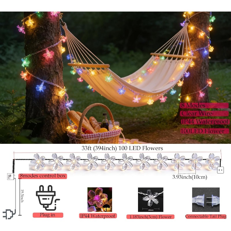 Solarbetriebene Kirschblüten-L – Solar Fairy String Bewertung und Preis